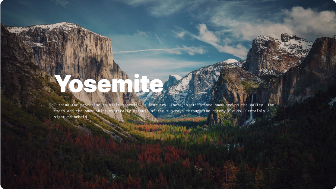 Yosemite - presentation slide